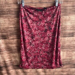 Express Floral Red Women's Skirt